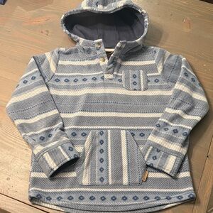 Levitate Blue and White Striped Kids Fleece Jacket